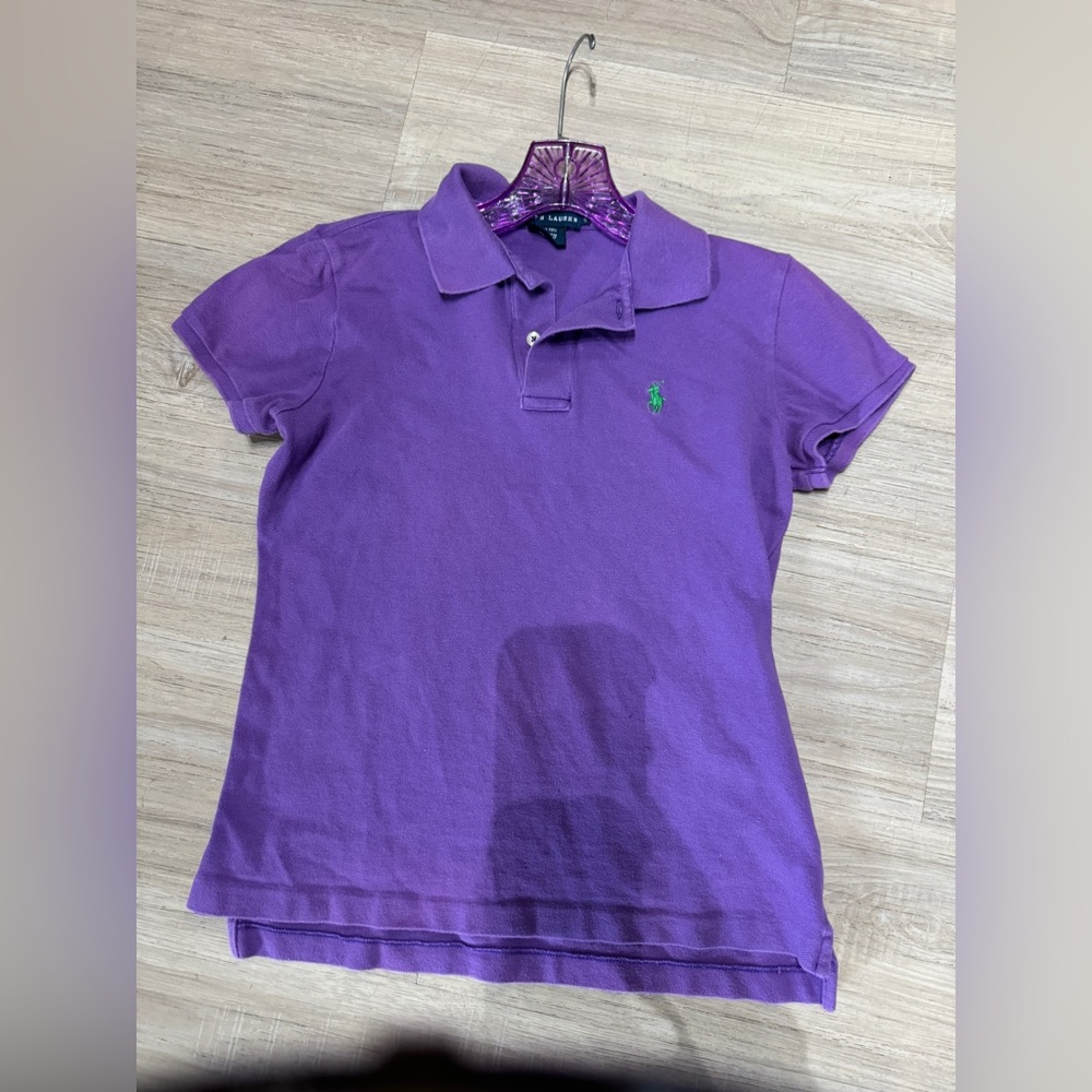 Ralph Lauren Purple Polo with Green Logo